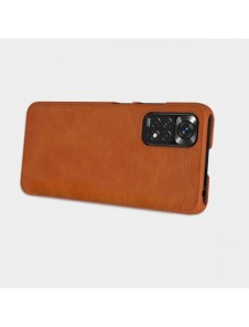 Nillkin Qin läderfodral för Xiaomi Redmi Note 11S / Note 11 brun