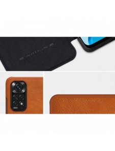 Nillkin Qin läderfodral för Xiaomi Redmi Note 11S / Note 11 brun