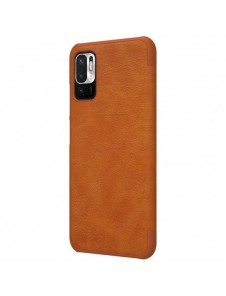 Nillkin Qin läderhölsterfodral till Xiaomi Redmi Note 10 5G brun