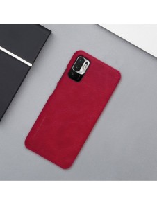Nillkin Qin läderhölsterfodral till Xiaomi Redmi Note 10 5G brun