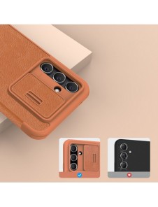 Nillkin Qin Läder Pro-fodral för Samsung Galaxy A54 5G Flip Cover Kamerafodral Svart