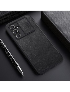 Nillkin Qin Läder Pro-fodral för Samsung Galaxy A54 5G Flip Cover Kamerafodral Svart