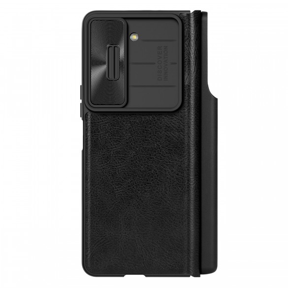 Nillkin Qin Leather Pro Läderfodral med kameraskydd för Samsung Galaxy Z Fold 5 - Svart