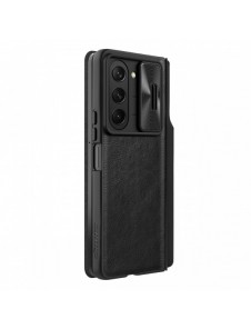Nillkin Qin Leather Pro Läderfodral med kameraskydd för Samsung Galaxy Z Fold 5 - Svart