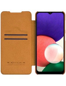 Nillkin Qin original läderfodral till Samsung Galaxy A22 4G brun