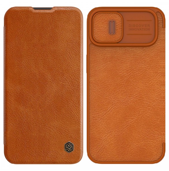 Nillkin Qin Pro Läderfodral iPhone 14 Plus 6.7 2022 Brun