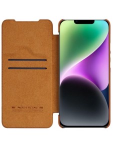 Nillkin Qin Pro Läderfodral iPhone 14 Plus 6.7 2022 Brun