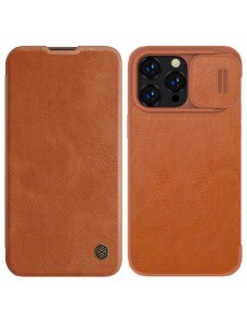 Nillkin Qin Pro Läderfodral iPhone 14 Pro Max 6.7 2022 Brun