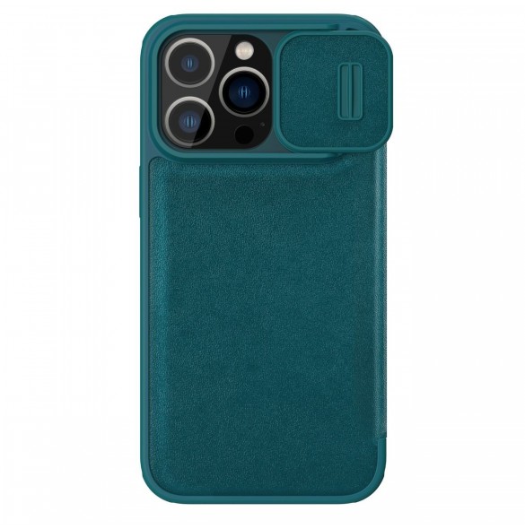 Nillkin Qin Pro Läderfodral-enkelt läder iPhone 14 Pro Max 6.7 2022 Exuberant Green