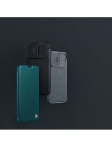 Nillkin Qin Pro Läderfodral-enkelt läder iPhone 14 Pro Max 6.7 2022 Exuberant Green
