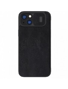 Nillkin Qin Pro Läder Flip-fodral med kameraskal till iPhone 15 Plus - Svart