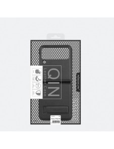 Nillkin Qin Vegan Läderfodral till Samsung Galaxy Z Flip 4 skal tillverkat av ekologiskt läderställ svart