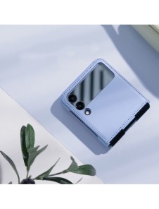 Nillkin Qin Vegan Läderfodral till Samsung Galaxy Z Flip 4 skal tillverkat av ekologiskt läderställ svart