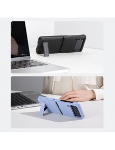 Nillkin Qin Vegan Läderfodral till Samsung Galaxy Z Flip 4 skal tillverkat av ekologiskt läderställ svart