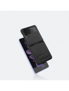 Nillkin Qin Vegan Läderfodral till Samsung Galaxy Z Flip 4 skal tillverkat av ekologiskt läderställ svart