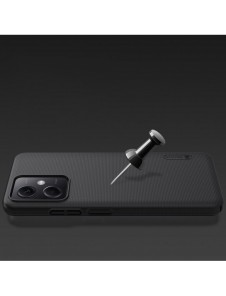 Nillkin Super Frosted Shield-fodral för Xiaomi Redmi Note 12 5G / Poco X5 5G skal + telefonställ svart