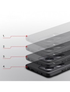 Nillkin Super Frosted Shield-fodral till Xiaomi Redmi Note 12 Pro+ skal + telefonställ svart