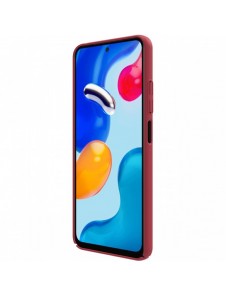 Nillkin Super Frosted Shield härdat fodral + ställ för Xiaomi Redmi Note 11S / Note 11 röd