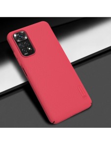 Nillkin Super Frosted Shield härdat fodral + ställ för Xiaomi Redmi Note 11S / Note 11 röd