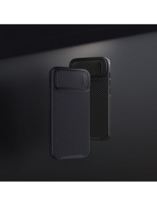 Nillkin Synthetic Fiber S Fodral iPhone 14 Plus med kameraskal svart