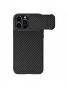 Nillkin Synthetic Fiber S Fodral iPhone 14 Pro med kameraskal svart