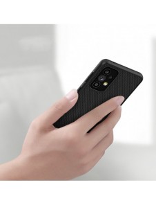Nillkin Textured Case ett slitstarkt förstärkt fodral med en gelram och nylon på baksidan av Samsung Galaxy A73 svart