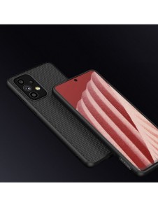 Nillkin Textured Case ett slitstarkt förstärkt fodral med en gelram och nylon på baksidan av Samsung Galaxy A73 svart