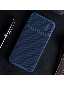 Nillkin Textured S Fodral iPhone 14 Plus pansarfodral med kamerafodral blå