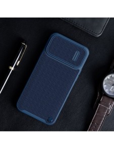 Nillkin Textured S Fodral iPhone 14 Pro Max pansarfodral med kamerafodral blått