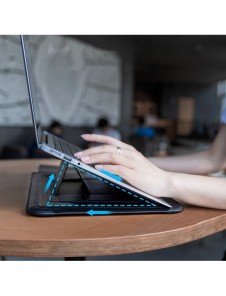 Nillkin mångsidigt fodral för bärbar dator MacBook Laptop Upp till 16,1'' Laptopväska Stativ Musmatta Blå