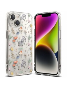 Ringke Fusion Design Armored Case Cover med Gel Ram för iPhone 14 Plus transparent (torra blommor) (FD637E30)