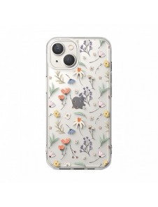Ringke Fusion Design Armored Case Cover med Gel Ram för iPhone 14 Plus transparent (torra blommor) (FD637E30)