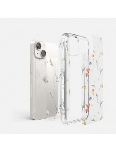 Ringke Fusion Design Armored Case Cover med Gel Ram för iPhone 14 Plus transparent (torra blommor) (FD637E30)