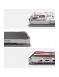 Ringke Fusion Design Armored Case Cover med Gel Ram för iPhone 14 Plus transparent (torra blommor) (FD637E30)