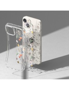 Ringke Fusion Design Armored Case Cover med Gel Ram för iPhone 14 Plus transparent (torra blommor) (FD637E30)