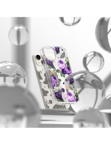 Ringke Fusion Design Armored Case Cover med Gel Ram för iPhone 14 Plus transparent (lila ros) (FD637E29)