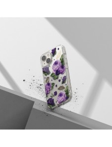 Ringke Fusion Design Armored Case Cover med Gel Ram för iPhone 14 Plus transparent (lila ros) (FD637E29)