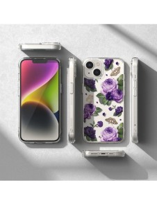 Ringke Fusion Design Armored Case Cover med Gel Ram för iPhone 14 Plus transparent (lila ros) (FD637E29)