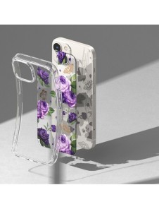 Ringke Fusion Design Armored Case Cover med Gel Ram för iPhone 14 Plus transparent (lila ros) (FD637E29)