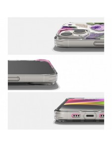 Ringke Fusion Design Armored Case Cover med Gel Ram för iPhone 14 Plus transparent (lila ros) (FD637E29)