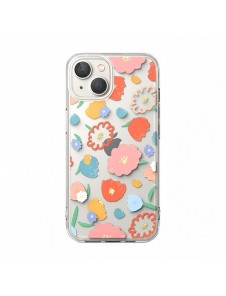 Ringke Fusion Design Armored Sleeve Cover med Gel Ram för iPhone 14 Plus genomskinlig (Floral) (FD637E31)