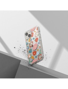 Ringke Fusion Design Armored Sleeve Cover med Gel Ram för iPhone 14 Plus genomskinlig (Floral) (FD637E31)