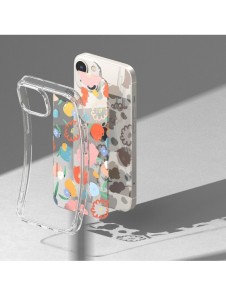 Ringke Fusion Design Armored Sleeve Cover med Gel Ram för iPhone 14 Plus genomskinlig (Floral) (FD637E31)