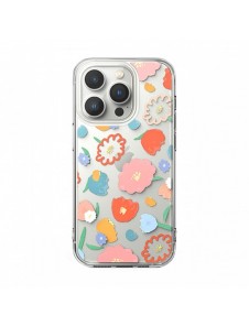 Ringke Fusion Design Armored Sleeve Cover med Gel Frame för iPhone 14 Pro transparent (Blommig) (FD641E31)