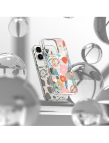 Ringke Fusion Design Armored Sleeve Cover med Gel Frame för iPhone 14 Pro transparent (Blommig) (FD641E31)