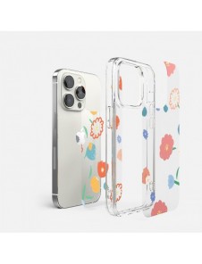 Ringke Fusion Design Armored Sleeve Cover med Gel Frame för iPhone 14 Pro transparent (Blommig) (FD641E31)