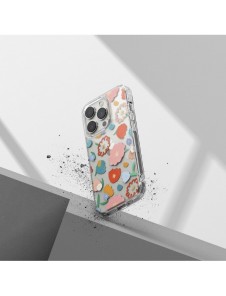 Ringke Fusion Design Armored Sleeve Cover med Gel Frame för iPhone 14 Pro transparent (Blommig) (FD641E31)
