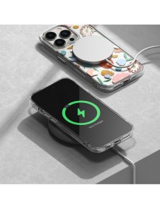 Ringke Fusion Design Armored Sleeve Cover med Gel Frame för iPhone 14 Pro transparent (Blommig) (FD641E31)