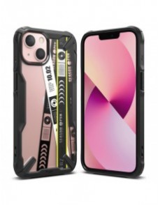 Ringke Fusion X Design hållbart PC-fodral med TPU Bumper för iPhone 13 svart (Biljettband) (FXD545E43)
