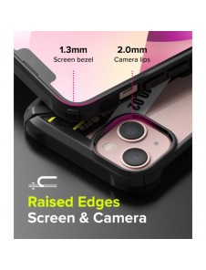 Ringke Fusion X Design hållbart PC-fodral med TPU Bumper för iPhone 13 svart (Biljettband) (FXD545E43)